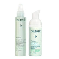 Box  of  Caudalie  Double  Cleansing  Duo  Set  by  Caudalie,  a  cleansing  set  indicated  for  removing  makeup  and  purifying  the  face.