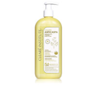Bottle  of  Clearé  Institute  Anti-Dandruff  Shampoo  by  Clearé,  a  foamy  shampoo  indicated  for  removing  dandruff  and  soothing  the  scalp.