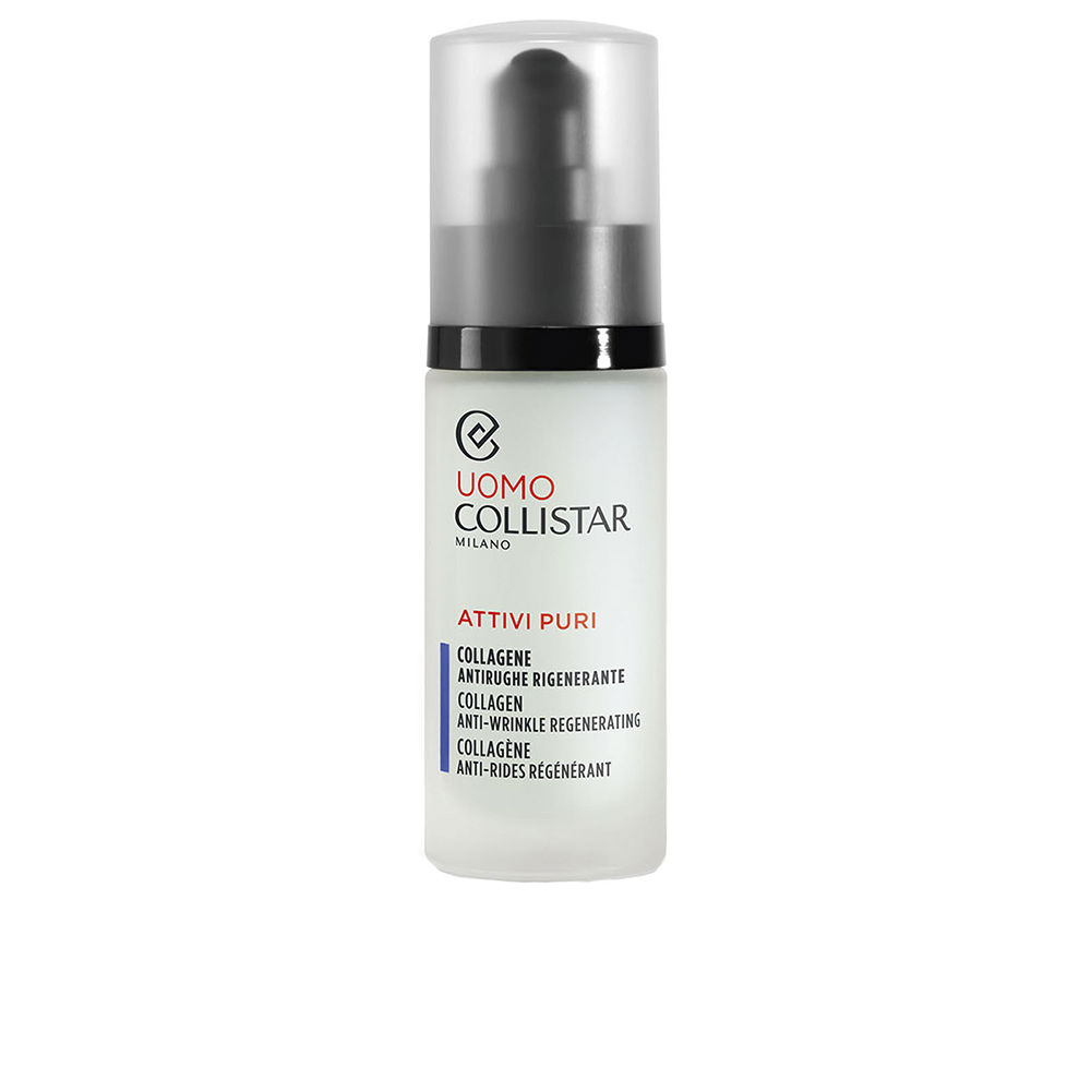 CollistarUomoAttiviPuriCollagenAnti-WrinkleCare30ml Product container of Collistar Uomo Attivi Puri Collagen Anti-Wrinkle Care by Collistar, a cream indicated for wrinkles.