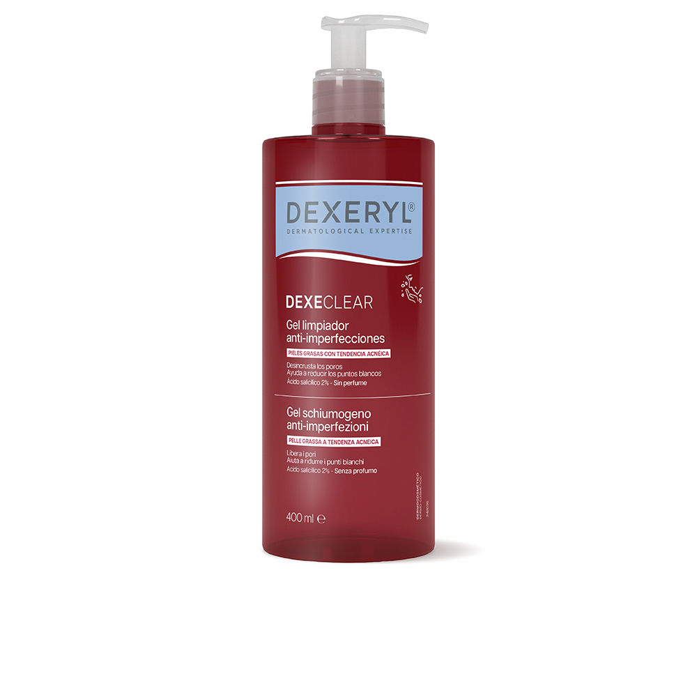 DexerylDexeclearAnti-BlemishCleansingGel400ml Bottle of Dexeryl Dexeclear Anti-Blemish Cleansing Gel by Dexeryl, a refreshing gel to purify skin and reduce excess oil.