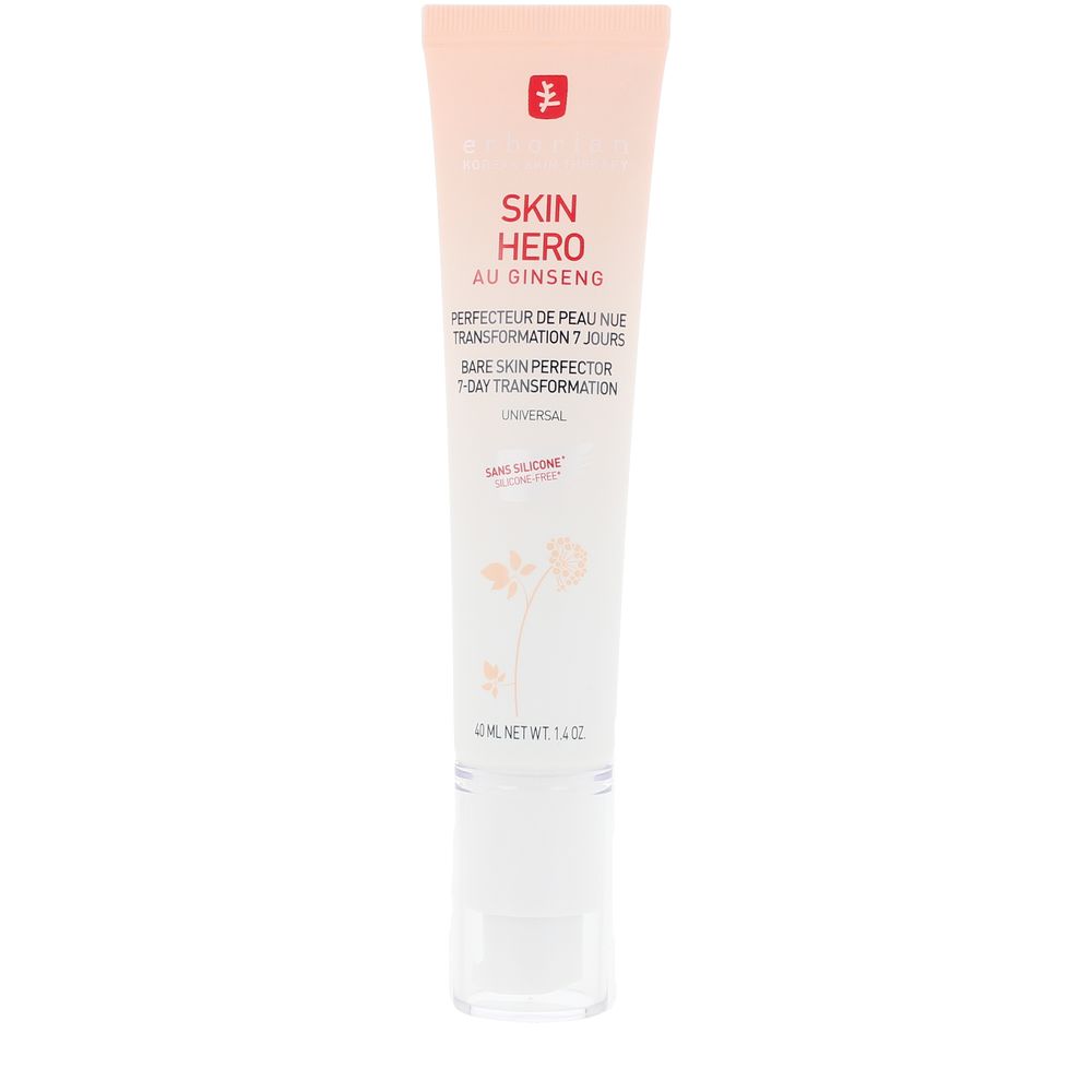 ErborianSkinHeroAuGinsengSkinPerfector40ml Product container of Erborian Skin Hero Au Ginseng Skin Perfector by Erborian, a gel-cream indicated for skin radiance.