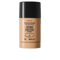 Product  container  of  Cédre  Encens  Deodorant  Stick  by  LOccitane,  a  gentle  deodorant  indicated  for  neutralizing  odors.
