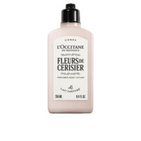 Bottle  of  Fleurs  De  Cerisier  Body  Lotion  by  LOccitane,  a  nourishing  body  lotion  indicated  for  softening  and  hydrating  skin.