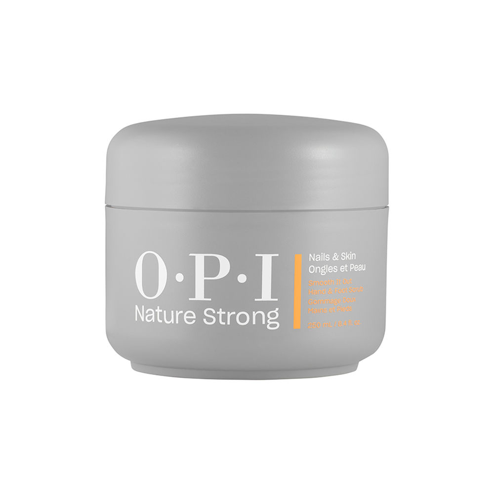 OpiNatureStrongSkincareHandAndFootScrub250ml Tube of Opi Nature Strong Skincare Hand And Foot Scrub by Opi, a creamy scrub indicated for exfoliating dry skin.