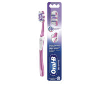 Product  container  of  Oral-B  Pro-3DWhite  Medium  Toothbrush  by  Oral-B,  a  manual  toothbrush  indicated  for  removing  surface  stains.