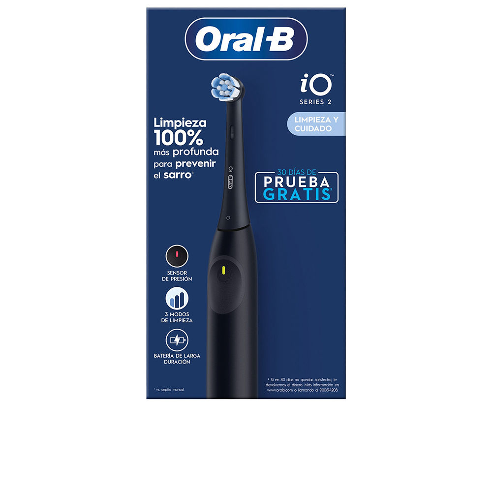 Oral-BiOSeries2BlackElectricToothbrush Product container of Oral-B iO Series 2 Black Electric Toothbrush by Oral-B, an electric toothbrush indicated for daily oral hygiene.