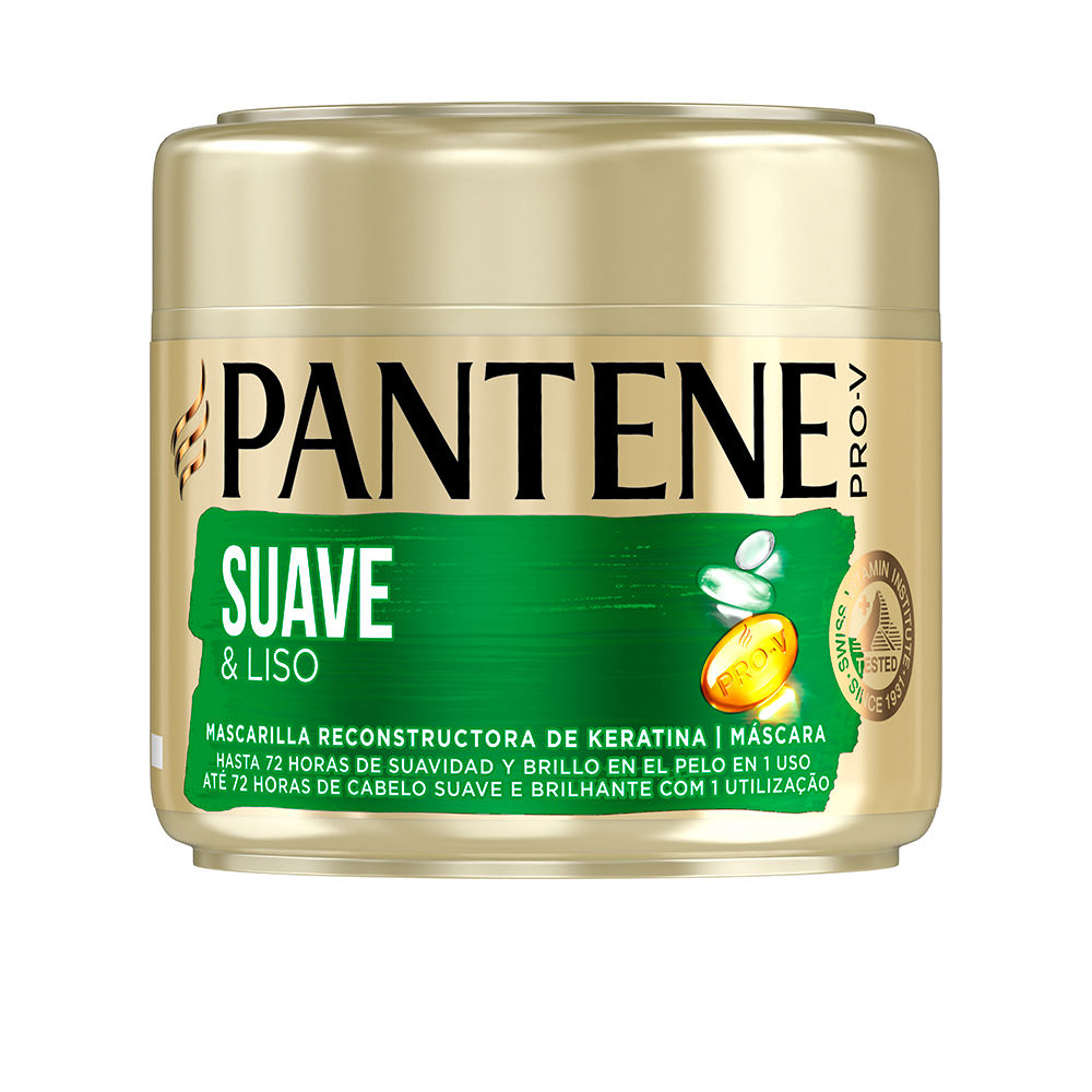 PanteneSoftandSmoothHairMask300ml Jar of Pantene Soft and Smooth Hair Mask by Pantene, a creamy hair mask indicated for nourishing and smoothing dry or frizzy hair.