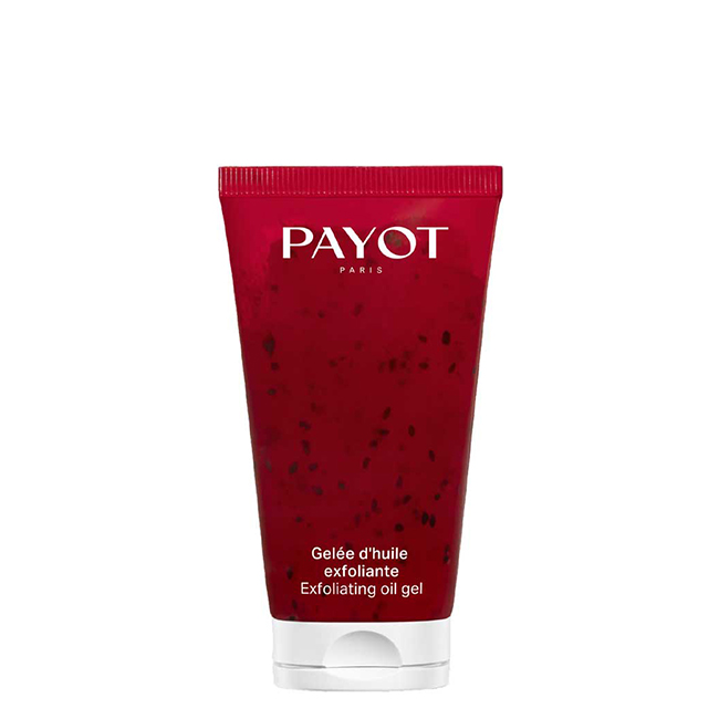 PayotNueExfoliatingOilGelRaspberry50ml Product container of Payot Nue Exfoliating Oil Gel Raspberry by Payot, an oil gel indicated for gentle skin renewal.