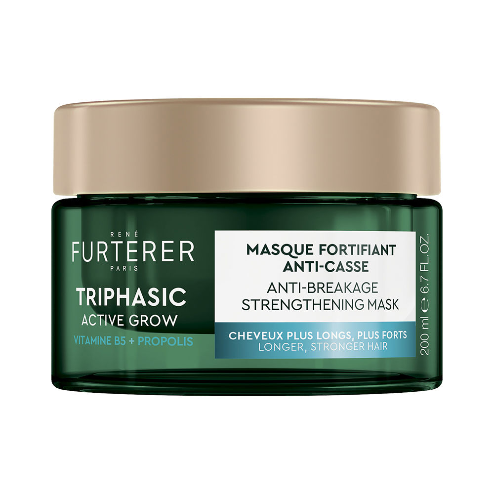ReneFurtererTriphasicActiveGrowAnti-BreakageStrengtheningMask200ml Jar of Rene Furterer Triphasic Active Grow Anti-Breakage Strengthening Mask 200ml by Rene Furterer, a mask indicated for hair growth.