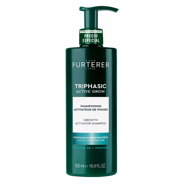 ReneFurtererTriphasicActiveGrowShampoo500ml Bottle of Rene Furterer Triphasic Active Grow Shampoo 500ml by Rene Furterer, a shampoo indicated for promoting hair growth.