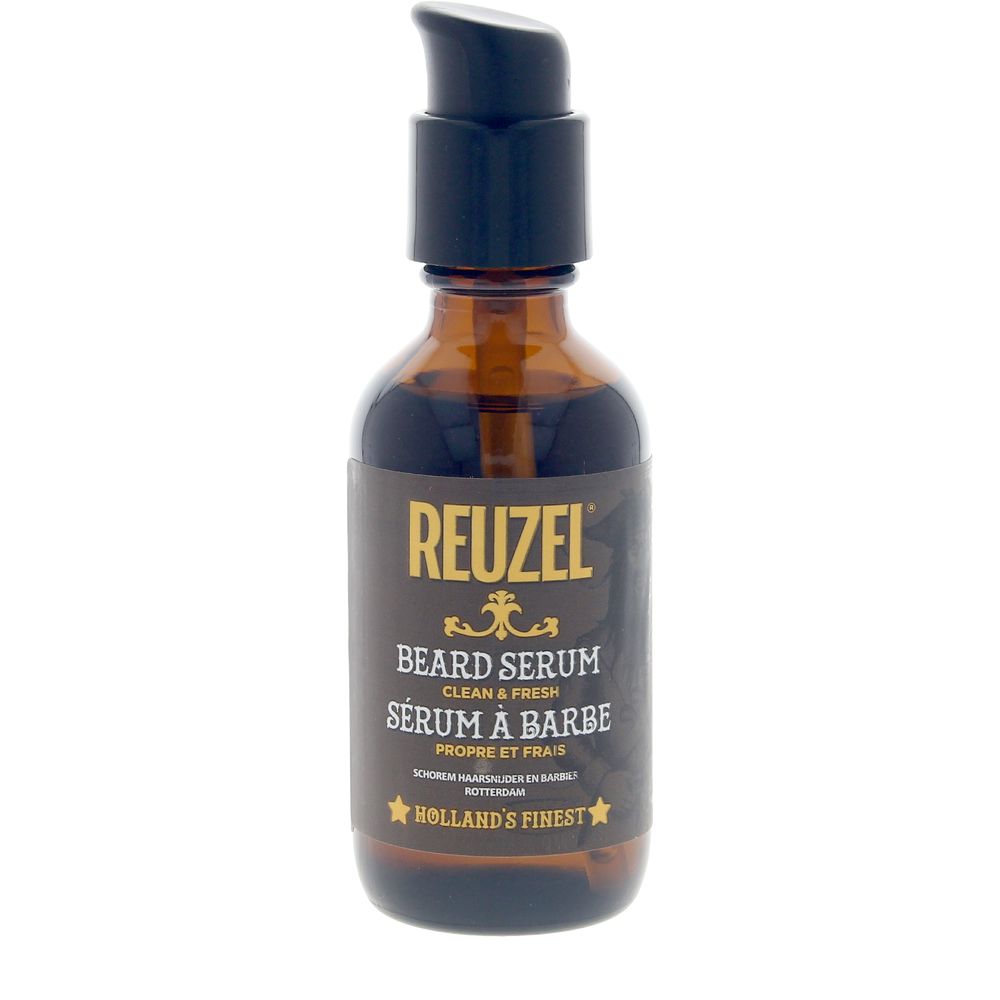 ReuzelBeardSerumCleanAndFresh50ml Bottle of Reuzel Beard Serum Clean And Fresh 50ml by Reuzel, a serum indicated for softening and conditioning beard hair.