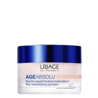 Tube  of  Uriage  Age  Absolu  Blur-Redensifying  Eye  Balm  by  Uriage,  an  eye  balm  indicated  for  reducing  fatigue  and  wrinkles  around  eyes.