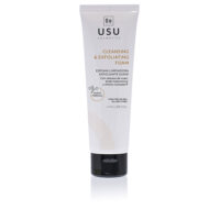 Bottle  of  Usu  Cosmetics  Cleansing  &  Exfoliating  Foam  by  Usu  Cosmetics,  a  foam  cleanser  indicated  for  purifying  and  exfoliating  skin.