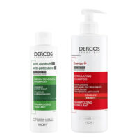 Box  of  Vichy  Dercos  Dual  Action  Protocol  Set  by  Vichy,  a  shampoo  set  indicated  for  anti-dandruff  and  hair  loss  care.