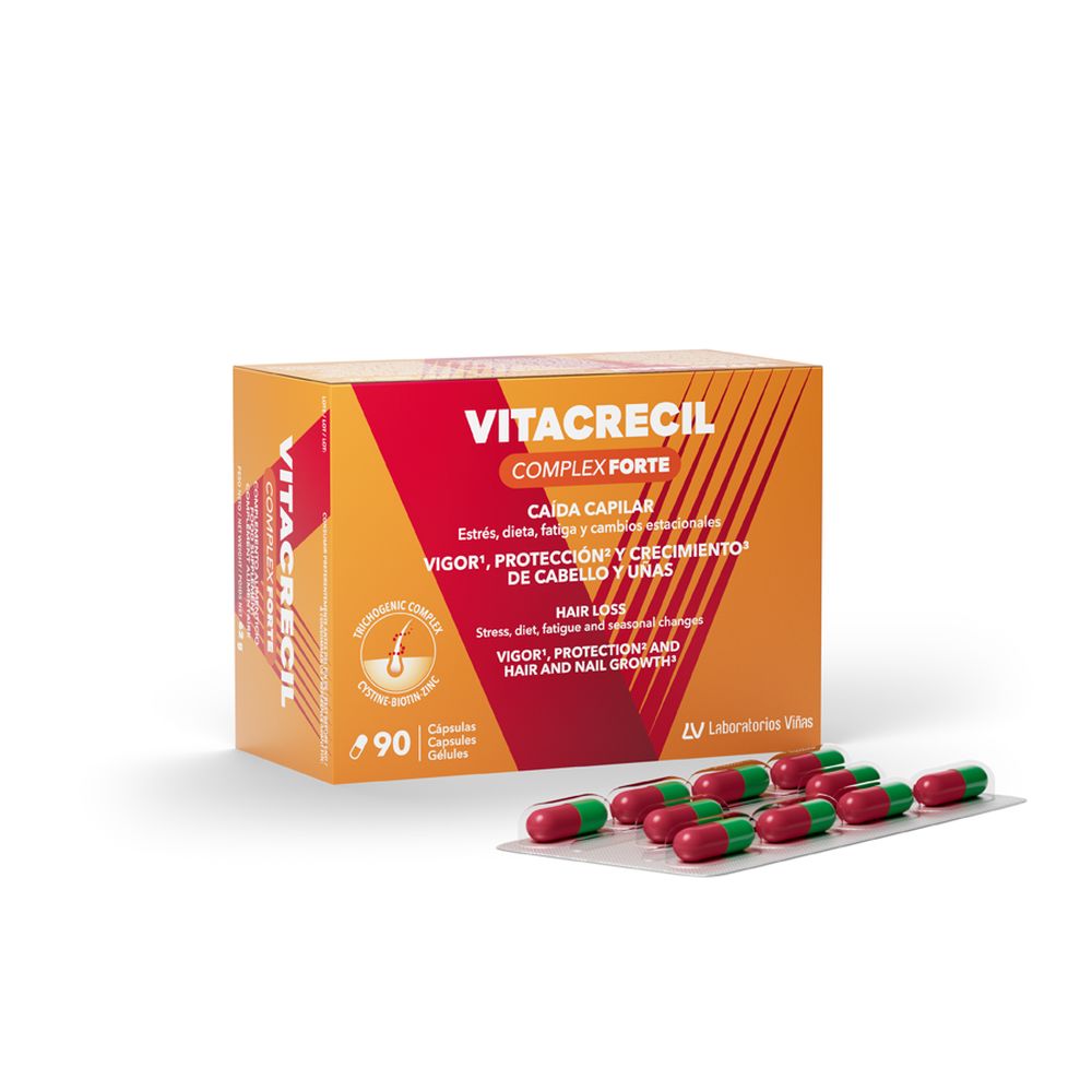 VitacrecilComplexForteHairAndNailsCapsulesx90 Vitacrecil Complex Forte Cápsulas Cabelo e Unhas x90 - Image 1