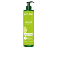 Bottle  of  Weleda  Citrus  Hydrating  Body  Lotion  by  Weleda,  a  body  lotion  indicated  for  hydrating  and  energizing  the  skin.