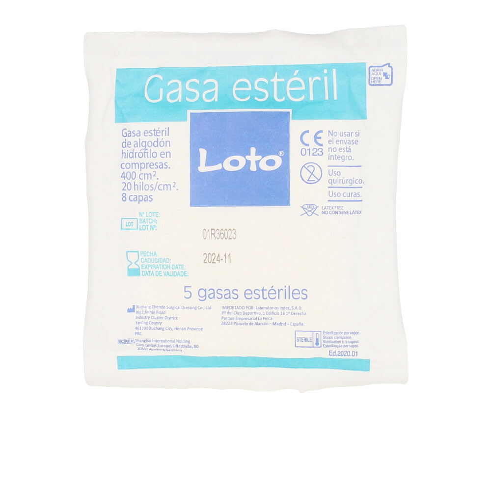 156128.jpg Indasec Loto Soft Hydrophilic 100% Cotton Gauze 90 units - Image 1