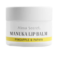 Tube  of  Alma  Secret  Manuka  Lip  Balm  #Pineapple  And  Papaya  by  Alma  Secret,  a  nourishing  balm  for  hydrated  and  soft  lips.