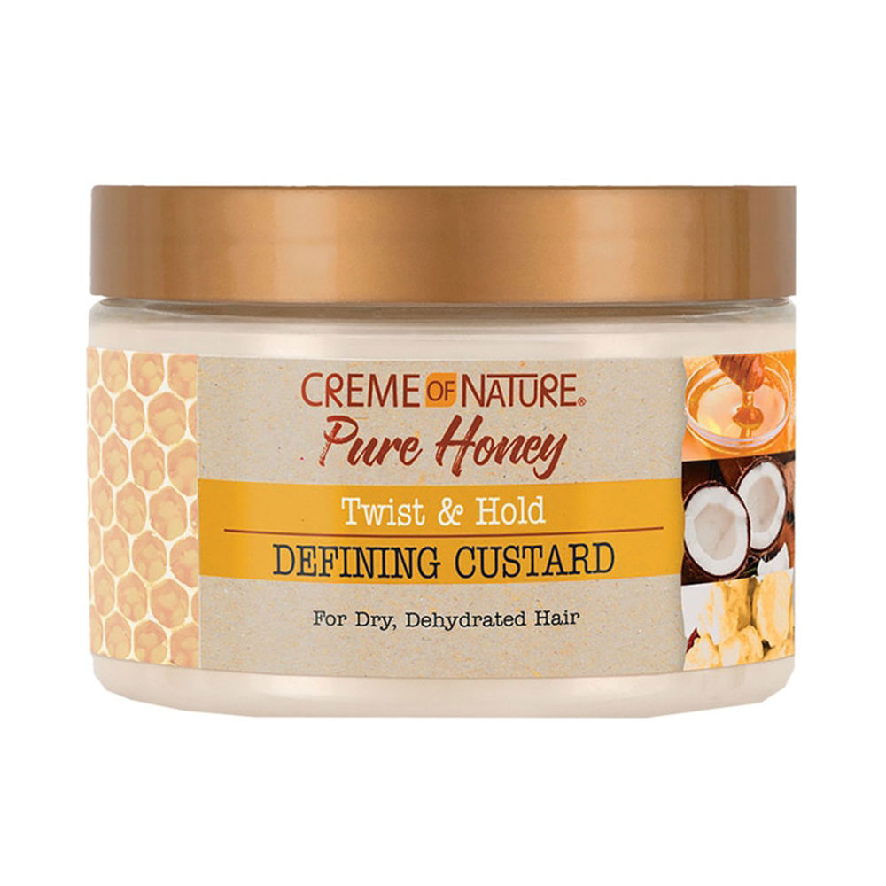 CremeOfNaturePureHoneyMoisturizingStylingCreamForCurls340ml Jar of Creme Of Nature Pure Honey Moisturizing Styling Cream For Curls by Creme Of Nature, a cream indicated for defining curls.