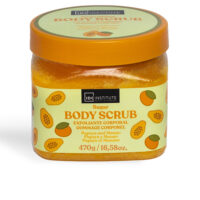 Jar  of  Idc  Institute  Papaya  And  Mango  Body  Scrub  by  Idc  Institute,  a  body  scrub  indicated  for  exfoliating  and  smoothing  skin.