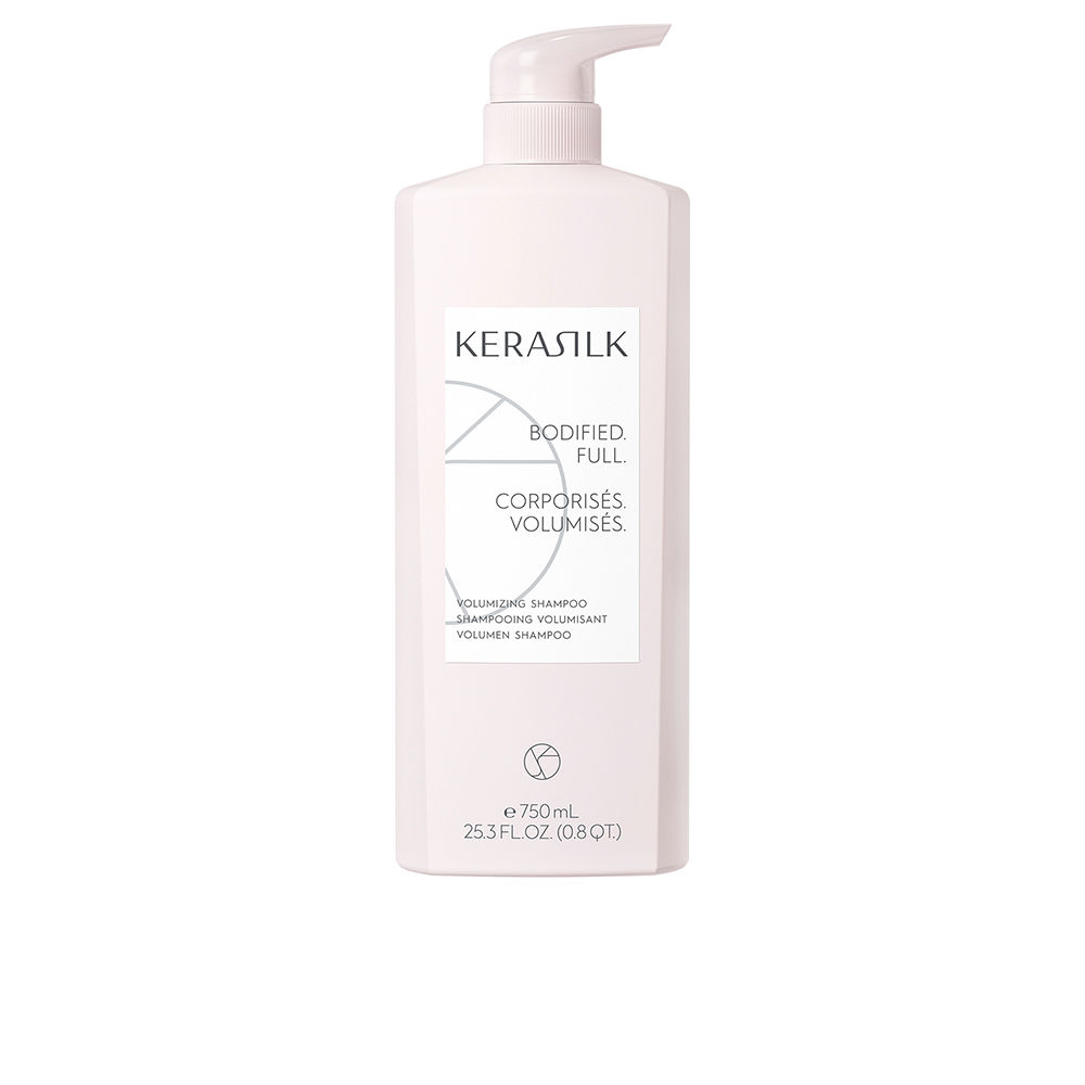 KerasilkEssentialsVolumizingShampoo750ml Bottle of Kerasilk Essentials Volumizing Shampoo by Kerasilk, a shampoo indicated for hydrating and enhancing hair volume.