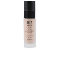 Tube  of  Mia  Cosmetics  Paris  CC  Coloured  Cream  SPF30  Color  Medium,  a  cream  indicated  for  evening  skin  tone  and  sun  protection.