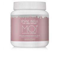 Jar  of  Moi  Shine  Nata  Shine  Enhancing  Mask  by  Moi,  a  hair  mask  indicated  for  improving  shine  and  conditioning  hair.