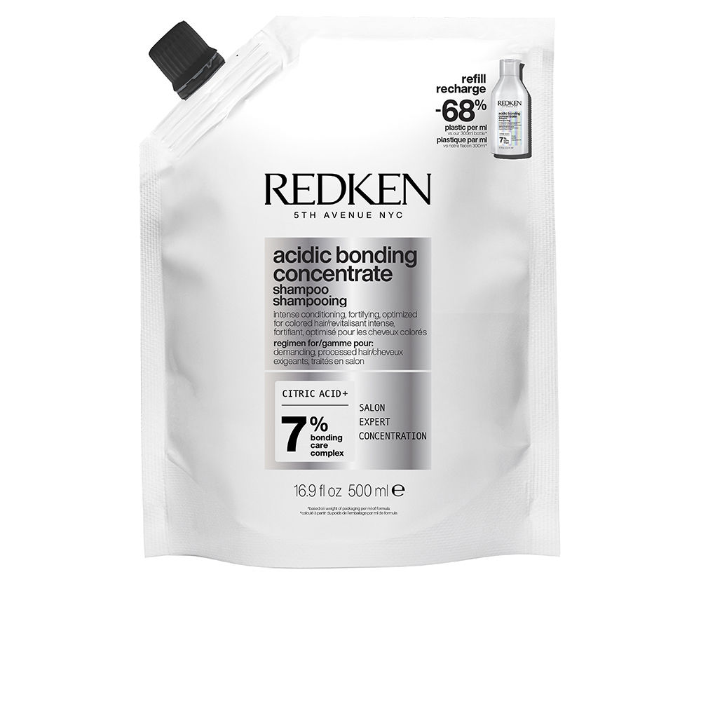 RedkenAcidicBondingConcentrateShampooRefill500ml Bottle of Redken Acidic Bonding Concentrate Shampoo Refill by Redken, a fortifying shampoo indicated for dyed and damaged hair.