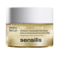 Jar  of  Sensilis  Peptide  Reti-V  Midnight  Regenerating  Pearls,  a  night  treatment  indicated  for  reducing  wrinkles  in  sensitive  skin.
