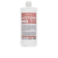 Bottle  of  Sesiom  World  Acetone  Pure  Acrylic  Nail  Polish  Remover,  a  remover  indicated  for  dissolving  acrylic  and  gel  polish.