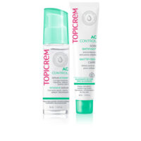 Box  of  Topicrem  AC  Control  Balancing  Care  Gift  Set  by  Topicrem,  a  facial  care  set  indicated  for  oily  skin  prone  to  acne.