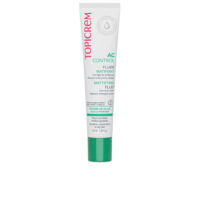 Bottle  of  Topicrem  AC  Control  Mattifying  Fluid  by  Topicrem,  a  face  fluid  indicated  for  hydrating  and  mattifying  oily  skin.