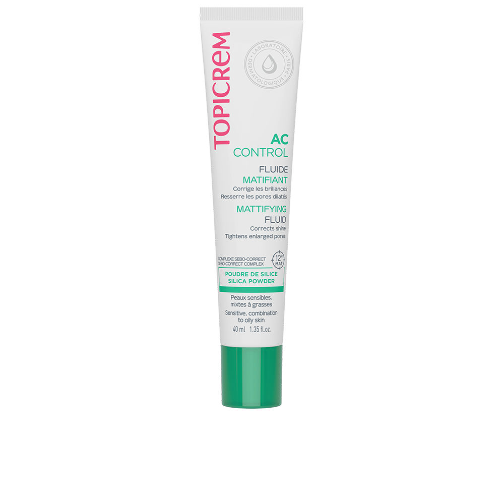 TopicremACControlMattifyingFluid40ml Bottle of Topicrem AC Control Mattifying Fluid by Topicrem, a face fluid indicated for hydrating and mattifying oily skin.
