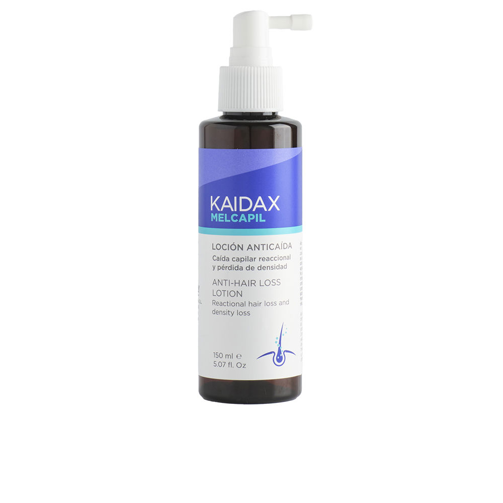TopicremKaidaxMelcapilAnti-HairLossLotion150ml Spray of Kaidax Melcapil Anti-Hair Loss Lotion by Topicrem, a hair lotion indicated for reactive hair loss and scalp strengthening.