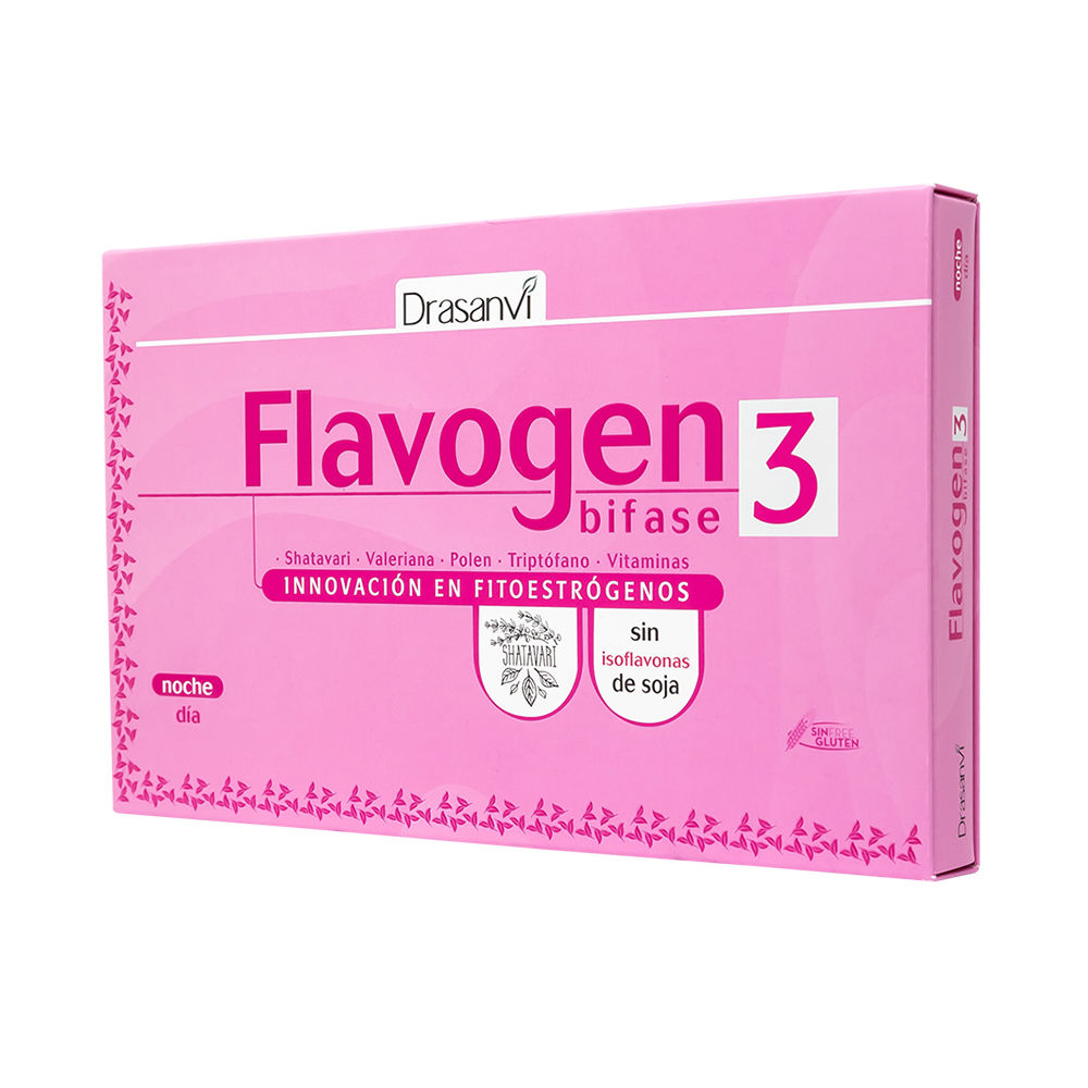 157056.jpg Box of Drasanvi Flavogen Biphase 3 60 Capsules by Drasanvi, a supplement indicated for womens well-being and balance.