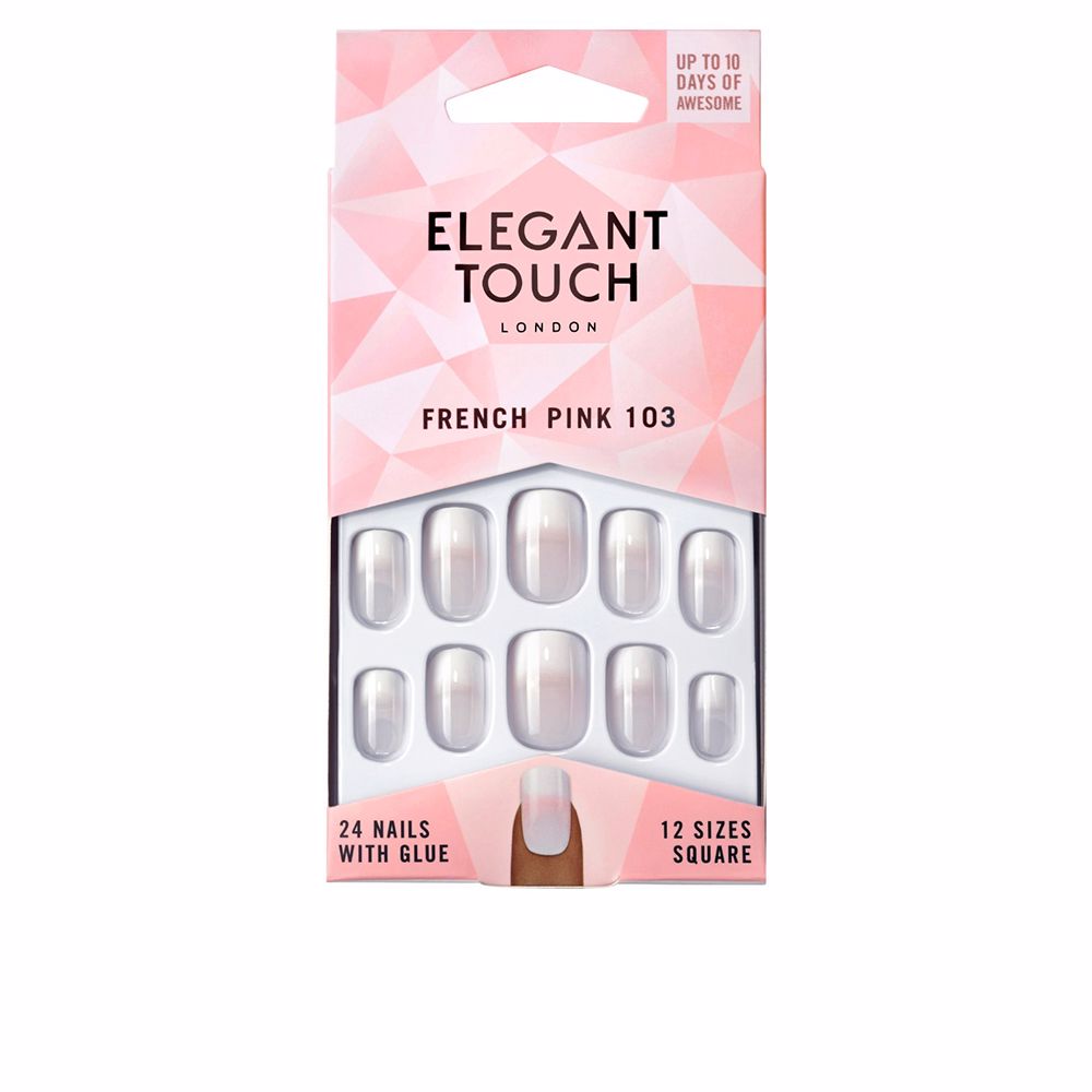 161007.jpg Elegant Touch French Pink Nails With Glue Square #103-M 24 u - Image 1
