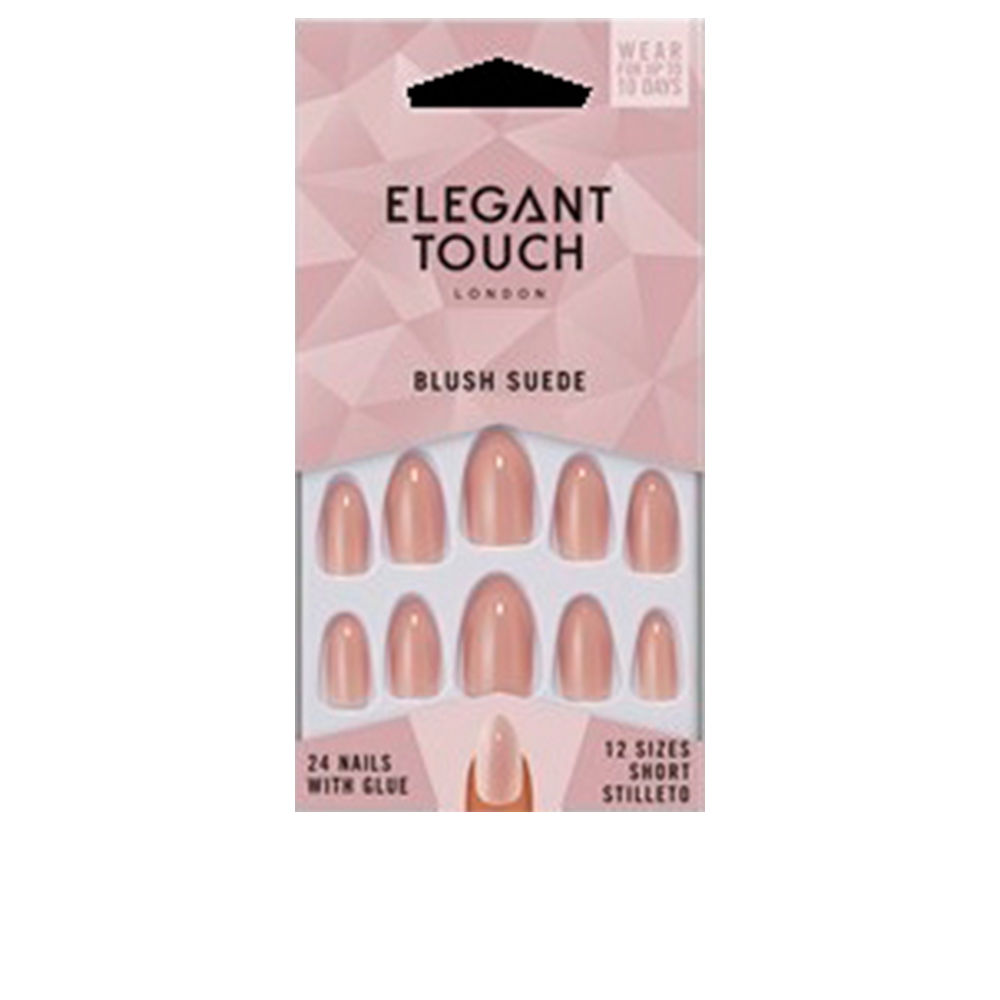 165928.jpg Elegant Touch Core Colour ネイル 接着剤付き ショート スティレット #Blush Suede 24 U - 画像 (1)