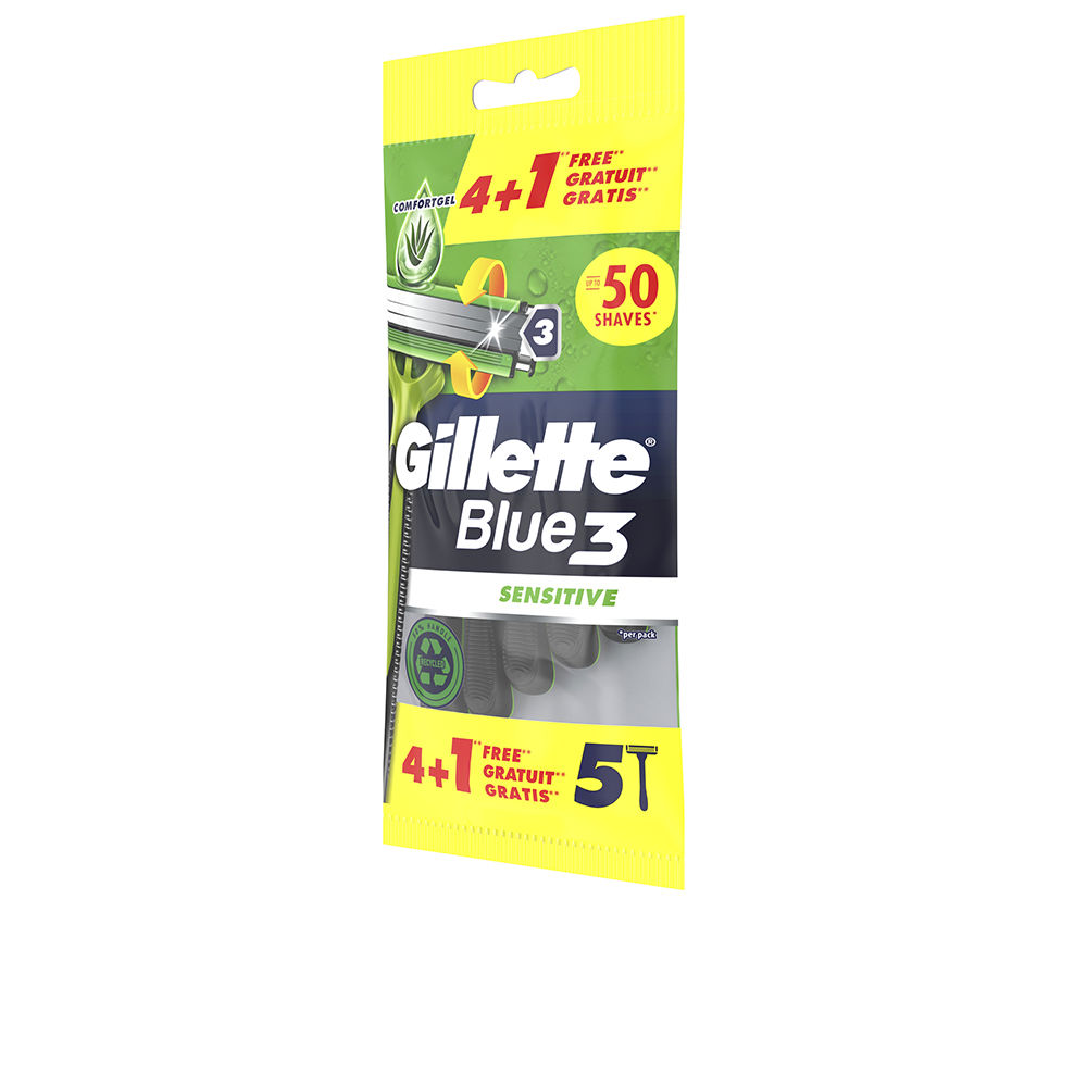 184735.jpg Gillette Blue 3 Sensitive Disposable Razor Blades 5 u - Image 1