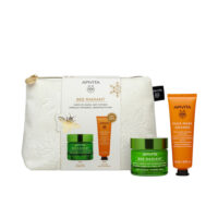 Box  of  Apivita  Bee  Radiant  Signs  Of  Aging  And  Anti-Fatigue  Light  Gift  Set  by  Apivita,  a  skincare  set  indicated  for  aging  skin.