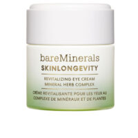 Jar  of  Bare  Minerals  Skinlongevity  Revitalizing  Eye  Cream  by  Bare  Minerals,  a  cream  indicated  for  reducing  fine  lines  and  puffiness.