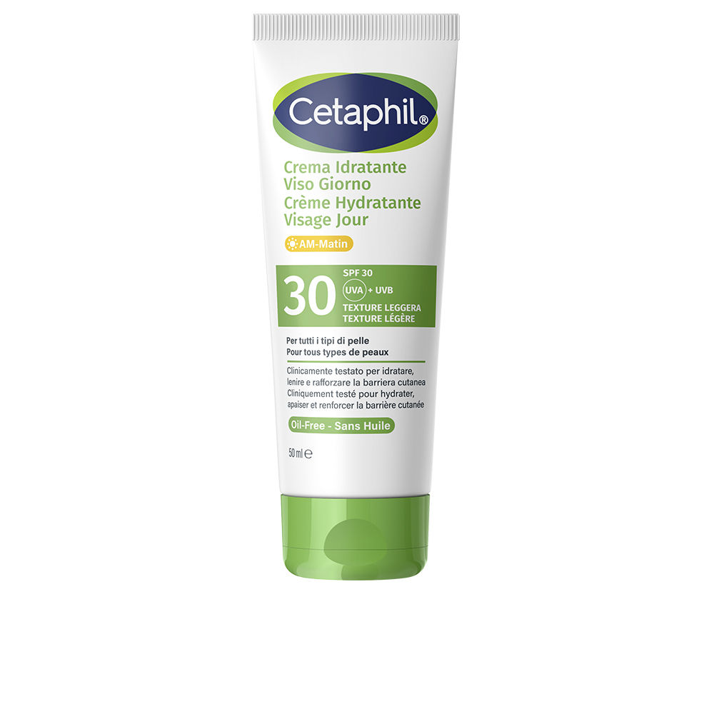 CetaphilDailyFacialMoisturizingCreamSPF3050ml Tube of Cetaphil Daily Facial Moisturizing Cream SPF30 by Cetaphil, a face cream indicated for hydration and sun protection.
