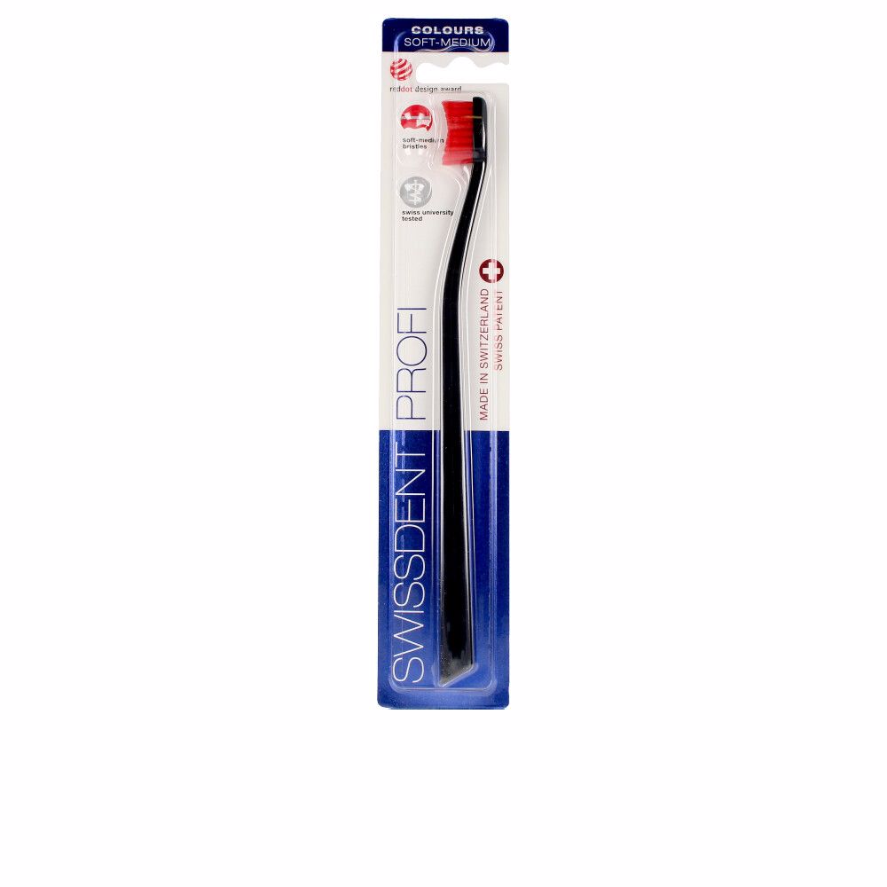 123048.jpg Swissdent Colours Classic Toothbrush Soft/Medium Color Black & Red - Image 1