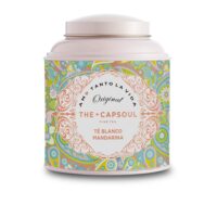 Product  container  of  The  Capsoul  White  Tea  Mandarin  by  The  Capsoul,  a  loose-leaf  white  tea  indicated  for  hydration  and  wellness.