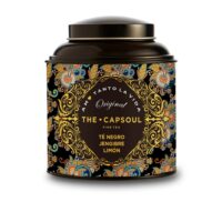 Product  container  of  The  Capsoul  Black  Tea,  Ginger  and  Lemon  by  The  Capsoul,  a  loose  tea  indicated  for  daily  wellness.