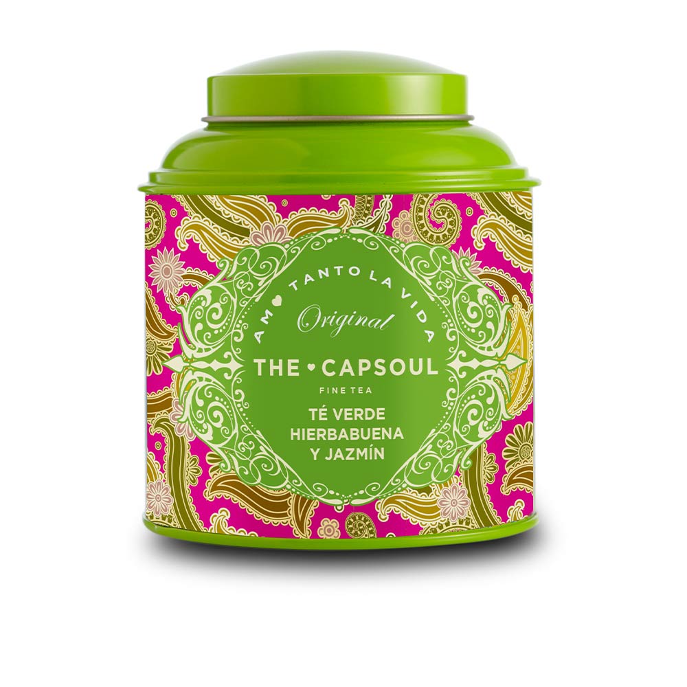 130407-1.jpg Product container of The Capsoul Green Tea, Spearmint and Jasmine by The Capsoul, a loose tea indicated for antioxidant support.