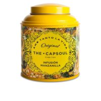 Product  container  of  The  Capsoul  Chamomile  Tea  by  The  Capsoul,  a  loose-leaf  infusion  indicated  for  relaxation  and  digestive  comfort.