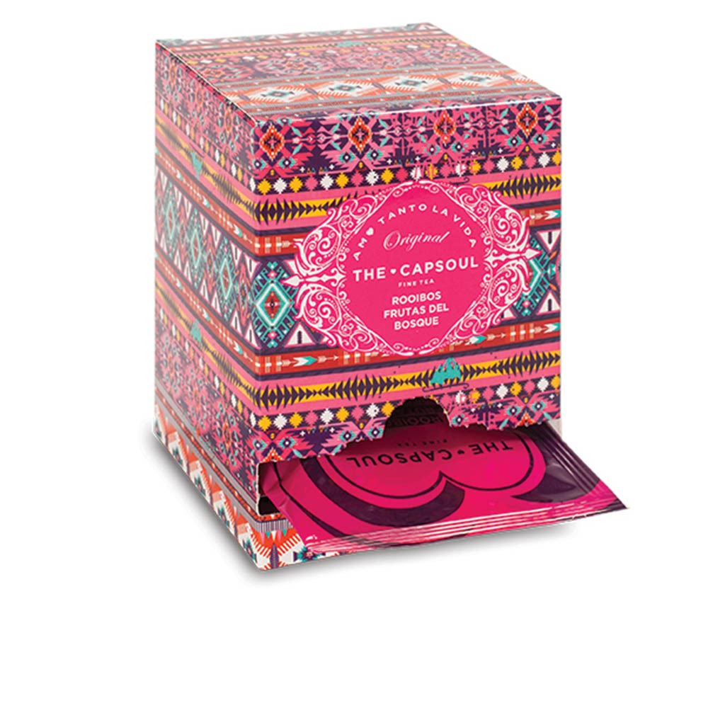 152753-1.jpg Box of The Capsoul Rooibos Wild Berries Tea by The Capsoul, a caffeine free pyramid tea indicated for relaxation.