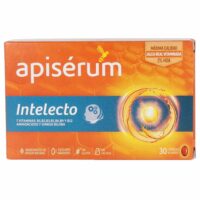 Box  of  Apisérum  Intellect  Capsules  by  Apisérum,  a  dietary  supplement  indicated  for  cognitive  function  and  focus.