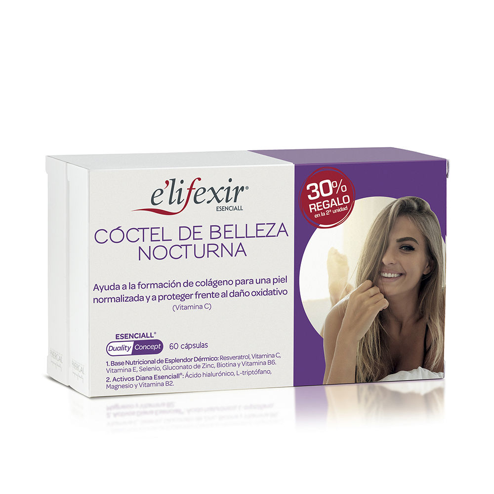 179024.jpg Box of Essenciall Night Beauty Cocktail by Elifexir, a capsule supplement indicated for skin vitality and regeneration.