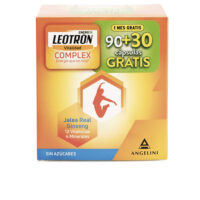 Bottle  of  Leotron  Complex  Capsules  120  Units,  a  multivitamin  supplement  indicated  for  reducing  fatigue  and  supporting  energy.